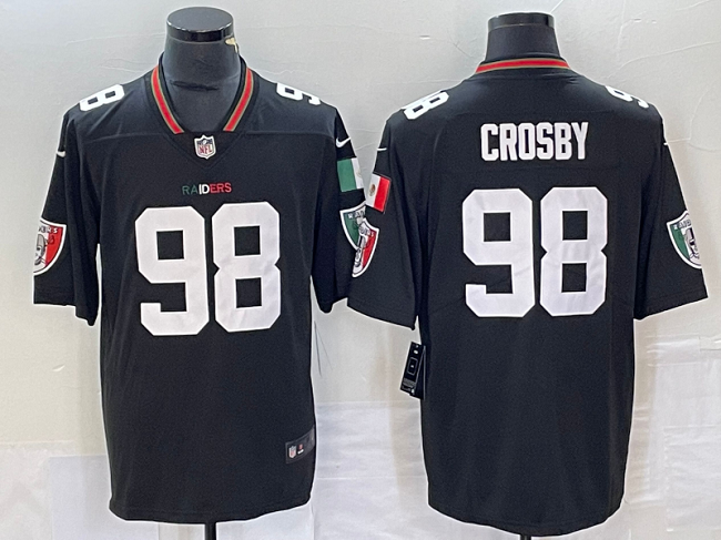 Men S Las Vegas Raiders 98 Maxx Crosby Black Mexico Vapor Limited