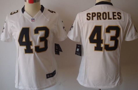 Nike New Orleans Saints #43 Darren Sproles White Limited Womens Jersey 