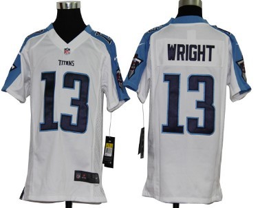Nike Tennessee Titans #13 Kendall Wright White Game Kids Jersey