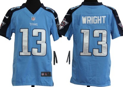 Nike Tennessee Titans #13 Kendall Wright Light Blue Game Kids Jersey