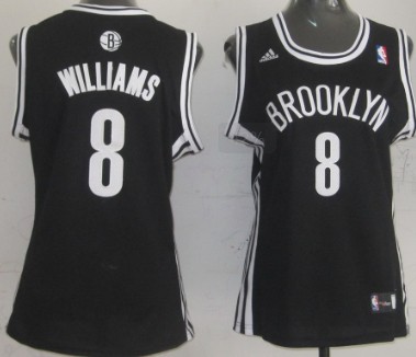 Brooklyn Nets #8 Deron Williams Black Womens Jersey