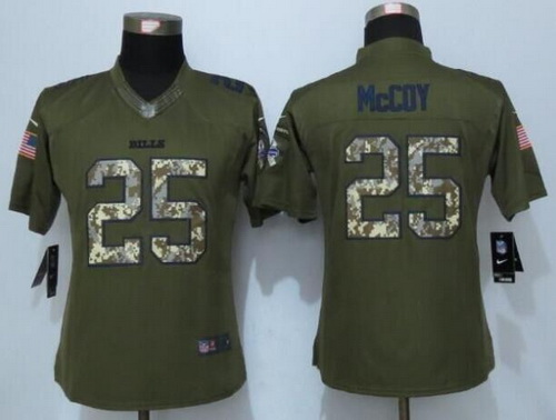 Women's Buffalo Bills #25 LeSean McCoy Green Salute to Service NFL Nike Limited Jersey