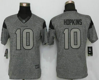 Women's Houston Texans #10 DeAndre Hopkins Nike Gray Gridiron NFL Gray Limited Jersey