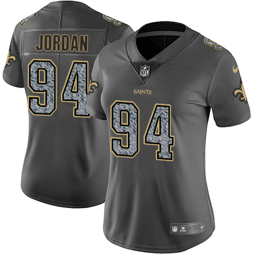 Women's Nike New Orleans Saints #94 Cameron Jordan Gray Static Stitched NFL Vapor Untouchable Limited Jersey