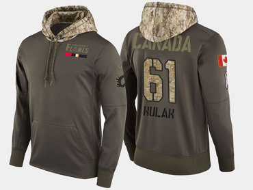 Nike Calgary Flames 61 Brett Kulak Olive Salute To Service Pullover Hoodie