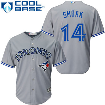 Blue Jays #14 Justin Smoak Grey Cool Base Stitched Youth Baseball Jersey