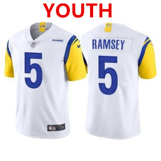 Youth Los Angeles Rams #5 Jalen Ramsey White 2021 Vapor Untouchable Limited Alternate Stitched Jersey
