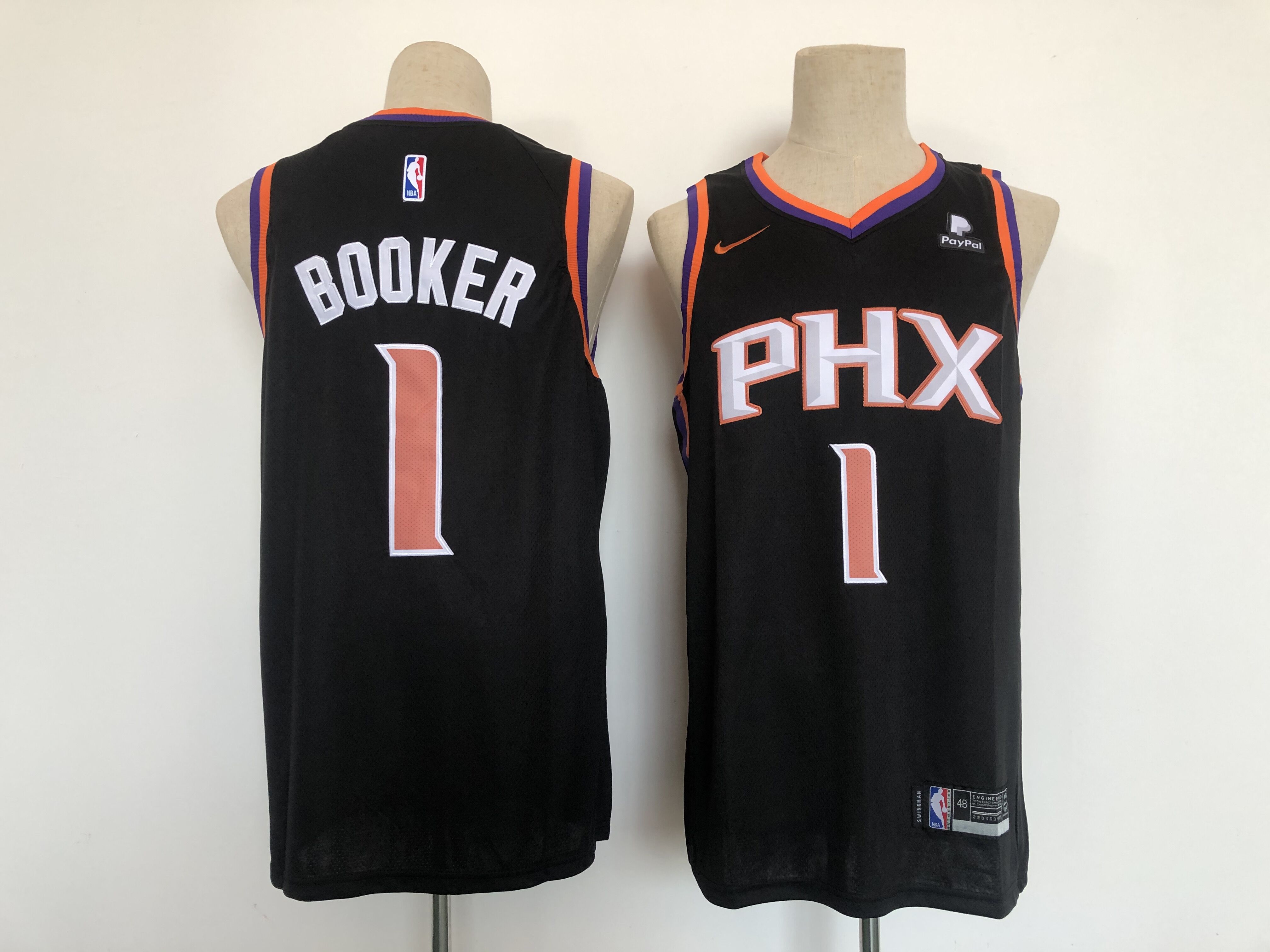 Men Phoenix Suns 1 Booker Orange Game 2021 NBA Jersey on