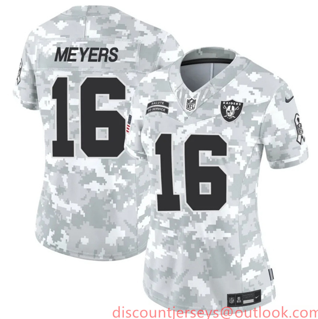 Women's Las Vegas Raiders #16 Jakobi Meyers 2024 F.U.S.E Arctic Camo Salute To Service Limited Stitched Jersey(Run Small)