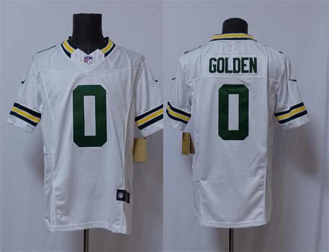 Men's Green Bay Packers #0 Matthew Golden White Vapor 2025 F.U.S.E. Limited Football Stitched Jersey