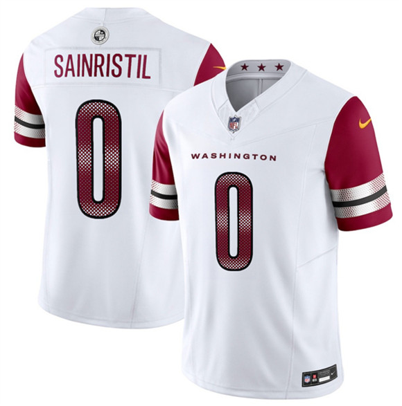 Men's Washington Commanders #0 Mike Sainristill White 2025 F.U.S.E. Vapor Limited Football Stitched Jersey