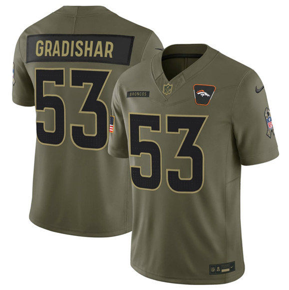 Men's Denver Broncos #53 Bill Romanowski Olive 2025 Salute to Service Limited Football Stitched Jersey