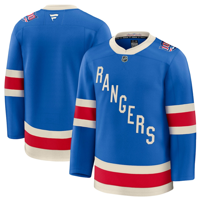 Men's New York Rangers Blank Blue Centennial Stitched Hockey Jersey