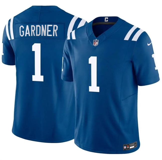 Men's Indianapolis Colts #1 Sauce Gardner Blue 2025 F.U.S.E. Vapor Limited Stitched Football Jersey