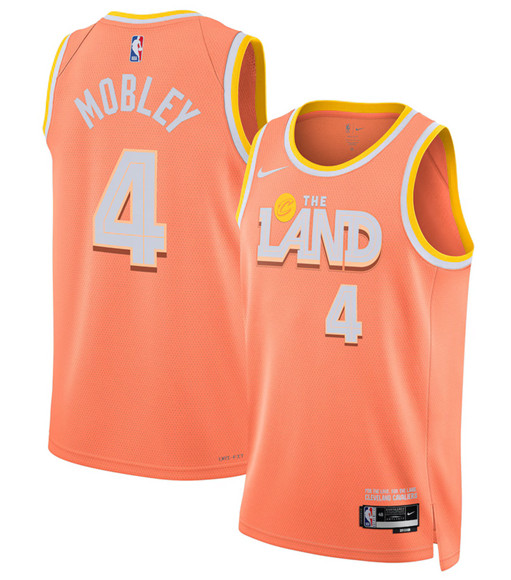 Men's Cleveland Cavaliers #4 Evan Mobley Orange 2025-26 City Edition Swingman Stitched Jersey