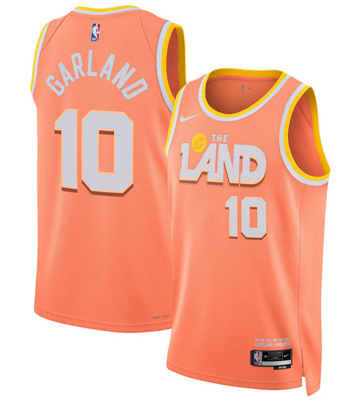 Men's Cleveland Cavaliers #10 Darius Garland Orange 2025-26 City Edition Swingman Stitched Jersey