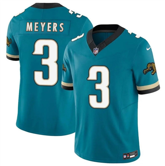 Men's Jacksonville Jaguars #3 Jokobi Meyers Teal 2025 F.U.S.E. Prowler Throwback Vapor Limited Football Stitched Jersey
