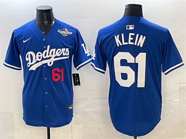 Men's Los Angeles Dodgers #61 Will Klein Royal 2025 World Series Limited Stitched Baseball Jersey