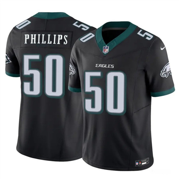 Men's Philadelphia Eagles #50 Jaelan Phillips Black 2025 F.U.S.E. Vapor Untouchable Limited Football Stitched Jersey