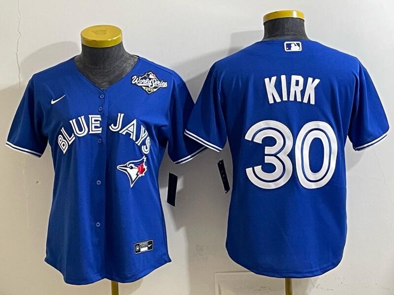Men's Toronto Blue Jays #30 Alejandro Kirk Royal 2025 World Series Cool Base Stitched Baseball Jersey