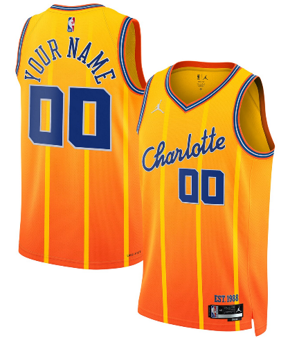 Men's Charlotte Hornets Active Player Custom Gold 2025-26 City Edition Swingman Stitched Jersey