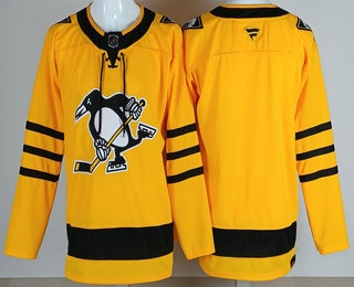 Men's Pittsburgh Penguins Blank Yellow Alternate Authentic Jersey