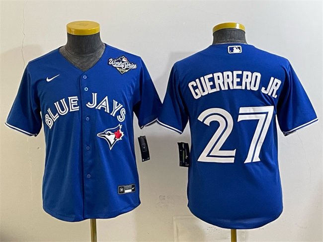 Youth Toronto Blue Jays #27 Vladimir Guerrero Jr. Royal 2025 World Series Cool Base Stitched Baseball Jersey