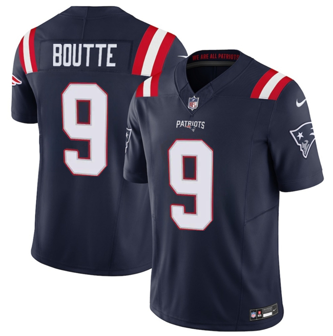 Men's New England Patriots #9 Kayshon Boutte Navy 2025 F.U.S.E. Vapor Limited Football Stitched Jersey