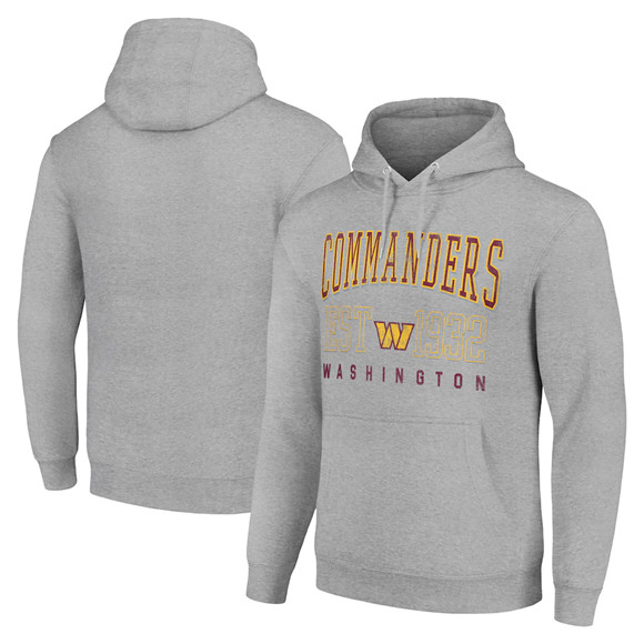 Men's Washington Commanders Gray Throwback Logo Pullover Hoodie