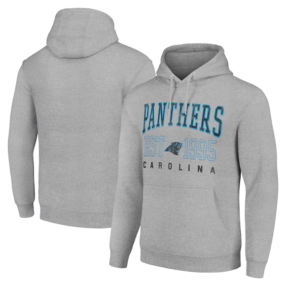 Men's Carolina Panthers Gray Throwback Logo Pullover Hoodie