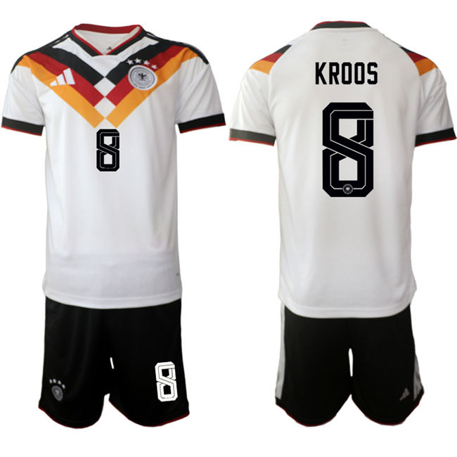 Men's Germany #8 Kroos White 2025-26 Home Soccer Jersey Suit