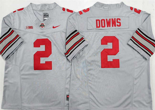 Men's Ohio State Buckeyes #2 Caleb Downs Gray F.U.S.E. Limited Stitched Jersey