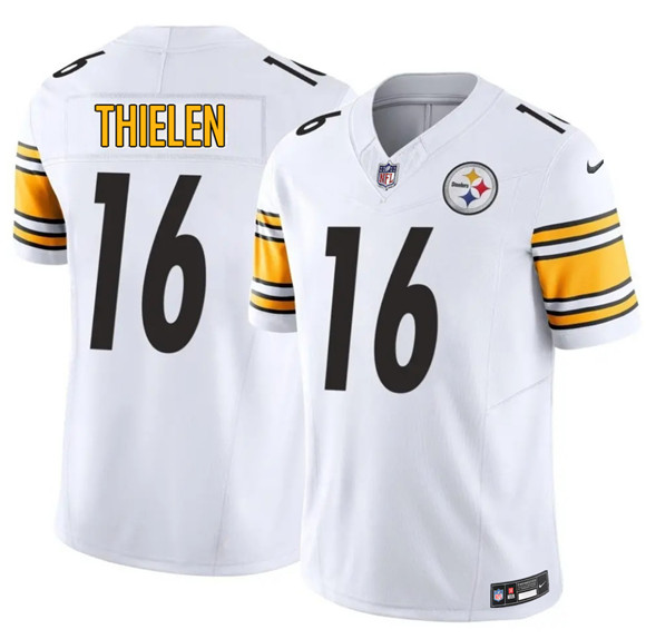 Men's Pittsburgh Steelers #16 Adam Thielen White 2025 F.U.S.E. Vapor Limited Football Stitched Jersey