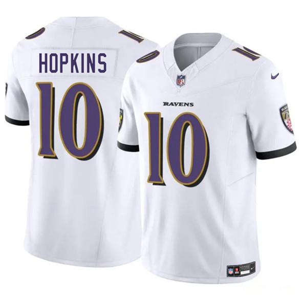 Men's Baltimore Ravens #10 DeAndre Hopkins White 2025 F.U.S.E. Vapor Limited Football Jersey