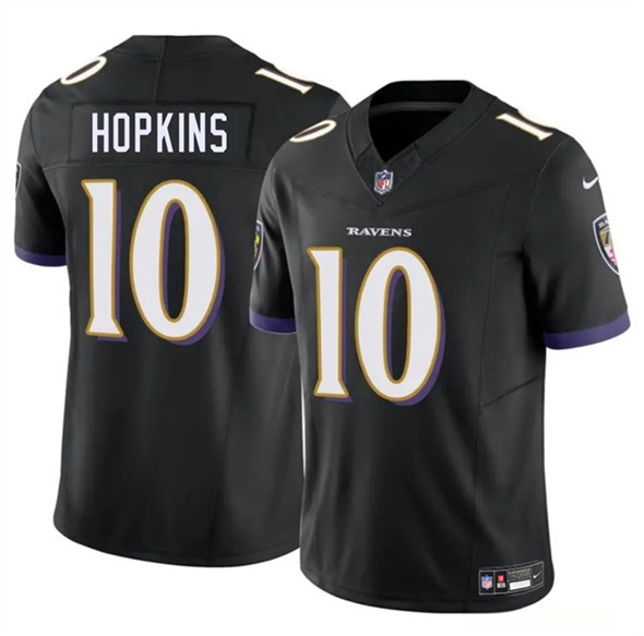Men's Baltimore Ravens #10 DeAndre Hopkins Black 2025 F.U.S.E. Vapor Limited Football Jersey