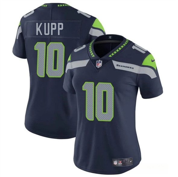 Women's Seattle Seahawks #10 Cooper Kupp Navy 2025 Vapor Limited Football Stitched Jersey(Run Small)