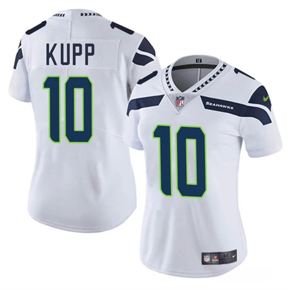Women's Seattle Seahawks #10 Cooper Kupp White 2025 Vapor Limited Football Stitched Jersey(Run Small)