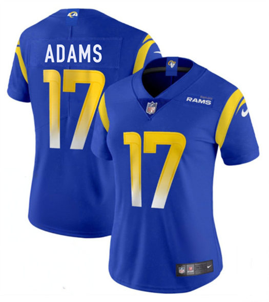 Women's Los Angeles Rams #17 Davante Adams Blue 2025 Vapor Untouchable Limited Football Stitched Jersey(Run Small)