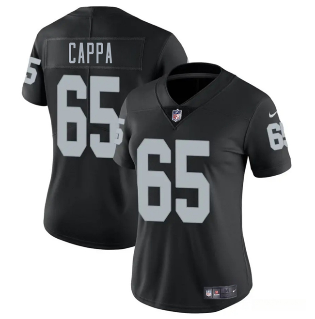 Women's Las Vegas Raiders #65 Alex Cappa Black 2025 Vapor Football Stitched Jersey(Run Small)
