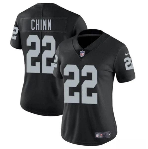 Women's Las Vegas Raiders #22 Jeremy Chinn Black 2025 Vapor Football Stitched Jersey(Run Small)