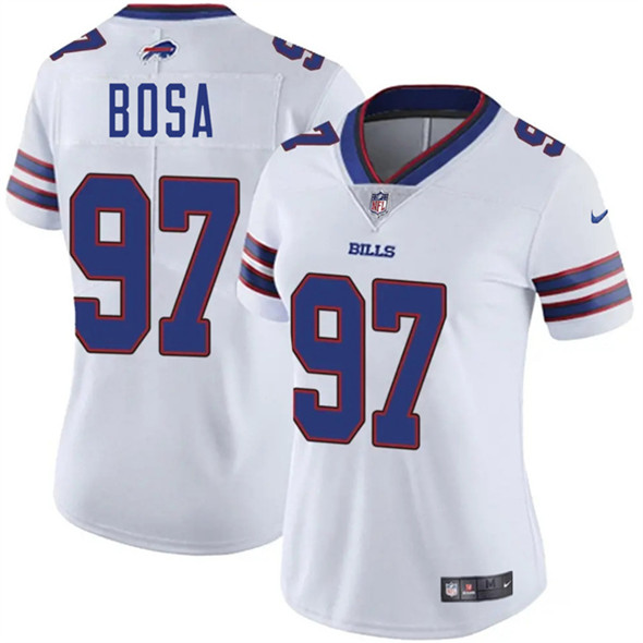 Women's Buffalo Bills #97 Joey Bosa White 2025 Vapor Stitched Football Jersey(Run Small)