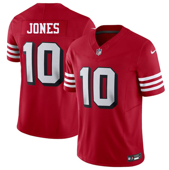 Men's San Francisco 49ers #10 Mac Jones New Red 2025 F.U.S.E. Vapor Untouchable Limited Football Stitched Jersey