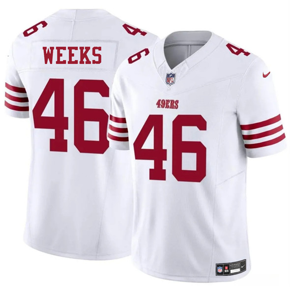 Men's San Francisco 49ers #46 Jon Weeks White 2025 F.U.S.E. Vapor Untouchable Limited Football Stitched Jersey