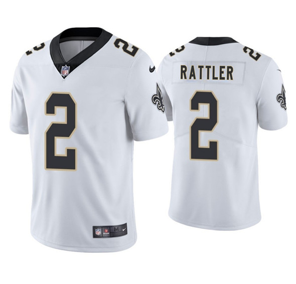 Men's New Orleans Saints #2 Spencer Rattler White 2025 Vapor Limited Football Stitched Jersey