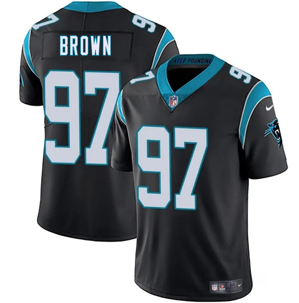 Men's Carolina Panthers #97 Bobby Brown Black 2025 Vapor Limited Football Stitched Jersey