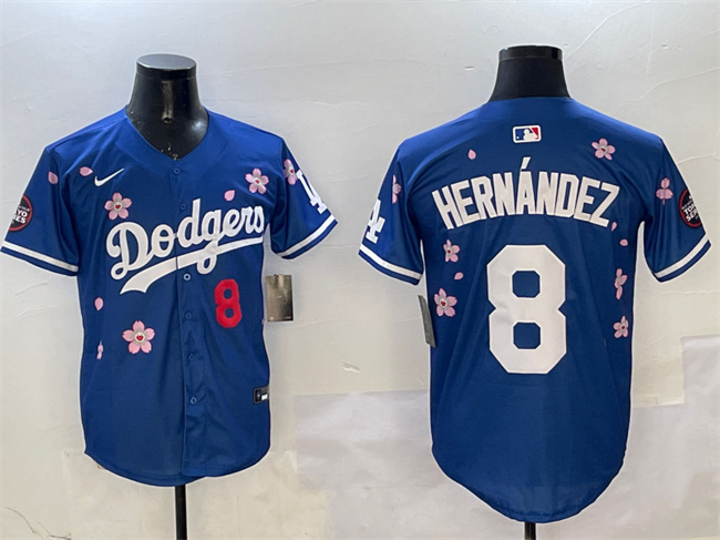 Men's Los Angeles Dodgers #8 Enrique Hernandez Royal 2025 Tokyo Series Limited Stitched Baseball Jersey