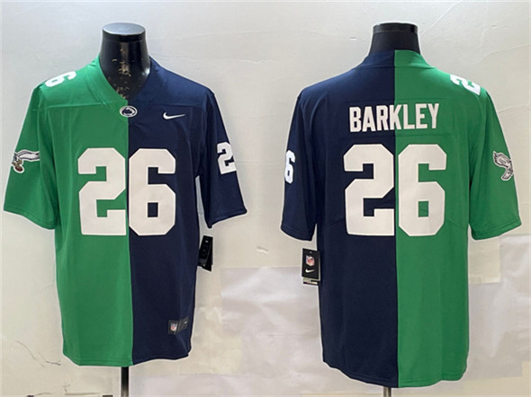Men's Philadelphia Eagles #26 Saquon Barkley Green & Navy Split Vapor Untouchable Limited Football Stitched Jersey