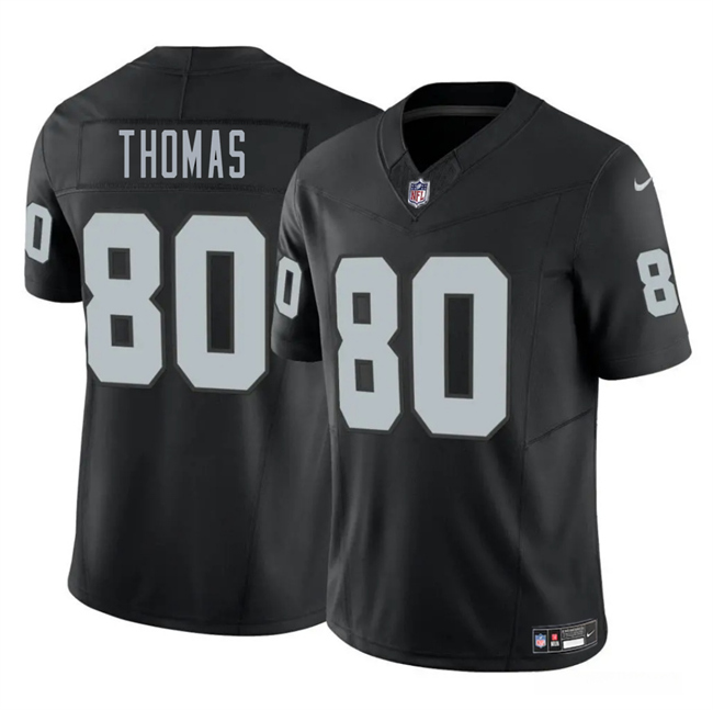 Men's Las Vegas Raiders #80 Ian Thomas Black 2025 F.U.S.E. Vapor Football Stitched Jersey