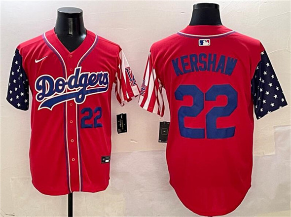 Men's Los Angeles Dodgers #22 Clayton Kershaw Red Limited Stitched Baseball Jersey