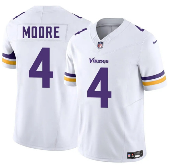 Men's Minnesota Vikings #4 Rondale Moore White 2025 F.U.S.E. Vapor Untouchable Limited Football Stitched Jersey
